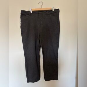 Old Navy High-Rise Pixie Pants Charcoal Gray Straight Leg Size 16 Work Career St